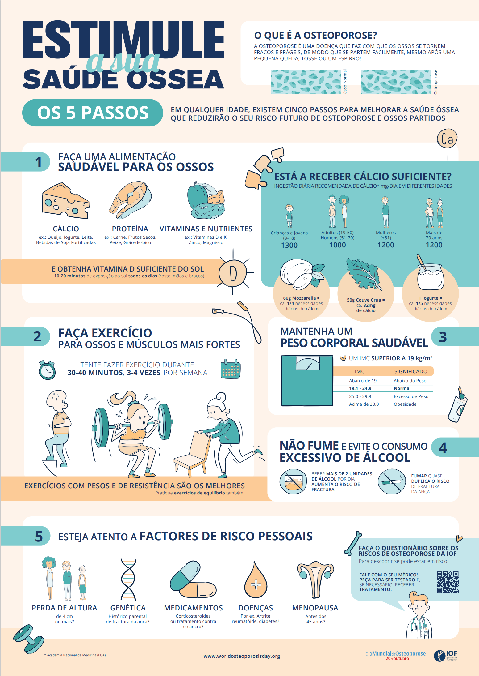 Estimule a sua saúde óssea em 5 passos Estimule a sua saúde óssea em 5 passos